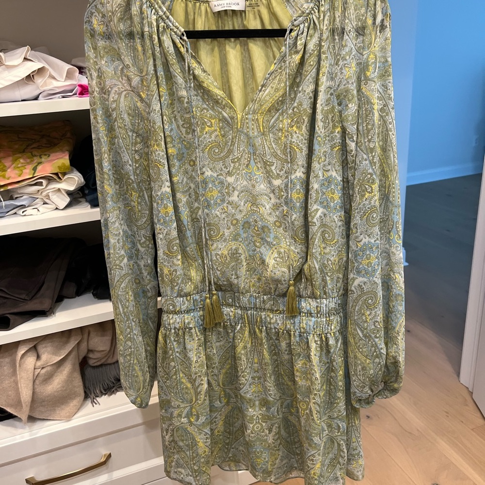 Green Ramy Brooke Long Sleeve Dress Medium